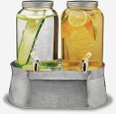 飲料水サーバー ダブルドリンクディスペンサー ビバレッジディスペンサー 飲料ジャー ドリンクバー 約3.6L Circleware Double Mason Jar