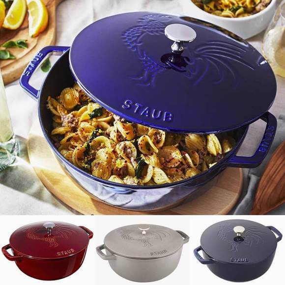 ストウブ エッセンシャル オーブン ルースター 鍋 蓋付 IH対応 約3.5L 両手鍋 Staub Cast Iron 3.75-qt Essential French Oven Rooster 各色 鶏柄