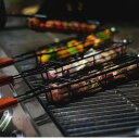 チャコール コンパニオン ノンスティック カボブ グリルバスケット 4本 Nonstick Kabob Grilling Baskets BBQグリル メッシュ...