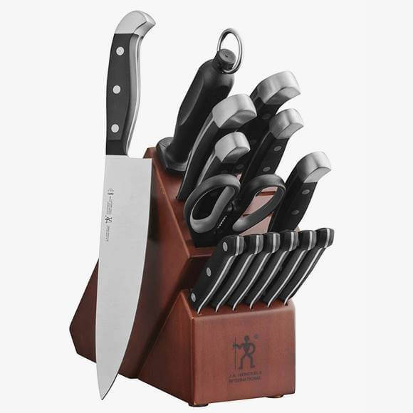 J.A. Henckels International Statement 14 Piece Cutlery Set + Dark Wood Block Dark Brown B0763Q7K2W 果物ナイフ（約8cm） 三徳ナイフ （三徳包丁）（約13cm） 三徳ナイフ （三徳包丁）（約18cm） シェフナイフ（約20cm） ブレッドナイフ（パン切りナイフ）（約20cm） 鋸歯状ユーティリティナイフ（約13cm） ステーキナイフ（約11.5cm）×6本 シャープナー キッチンバサミ ブロックスタンド台 サイズ：約40 x 32x 17 cm 重量：約4 Kg ＜関連ワード＞ アメリカンキッチンウエア— プロ料理 プロフェッショナル 高級包丁 調理道具 包丁 肉 魚 野菜 naihu スタイリッシュ カトラリー キッチンアイテム 包丁 デザインナイフ 職人包丁 お洒落なナイフ 三徳包丁 多目的包丁 ブレッドナイフ　パン切り包丁 果物ナイフ シェフナイフ 肉切り包丁 naihu houcyou Cutlery Knife Block ランドスケープナイフ 母の日 父の日 敬老の日 景品 新築お祝い 結婚お祝い 祝い ハロウィンパーティー クリスマスプレゼント ギフト プレゼント ホワイトデー