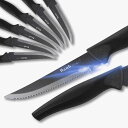 ワンバシオン ステーキナイフセット 8点セット ブラック 食洗器可 ステンレスナイフ テーブルナイフ 食卓 Wanbasion Steak Knife Set ...