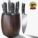 キッチンナイフ7点セット ブロックスタンド付 包丁セット 刃物 プロフェッショナルナイフ カトラリーナイフセット Niapse Stainless Steel ...