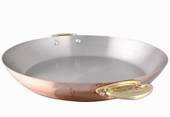 モービル エムヘリテイジ 銅 パエリア鍋 パエリアパン フライパン 約40cm Mauviel M’h?ritage 150b2 Paella Pan, 15.75inch