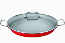 クイジナート ノンスティック パエリア鍋 パエリアパン フライパン 約38cm 蓋付 Cuisinart Non-Stick Paella Pan, 15inch Red