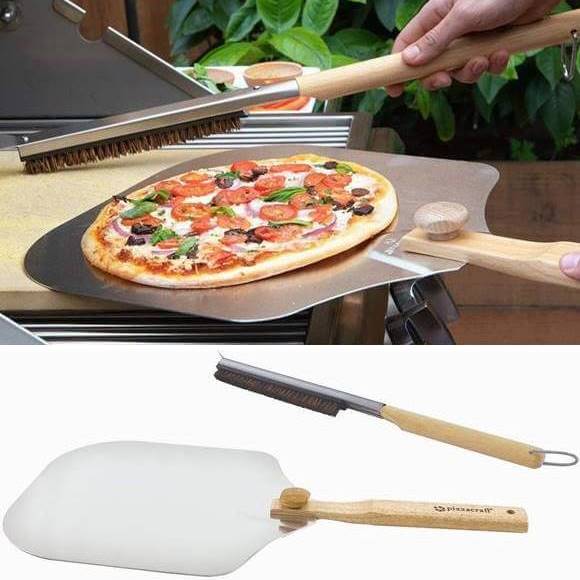 ピザクラフト ピザピール ピザスコップ 折りたたみハンドル ステンレス ブラシ付 Pizzacraft Pizza Oven Accessories/Folding Peel ＆ Stone Brush