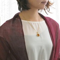 【天然琥珀】琥珀こはくのゴールドネックレス【5ツ星ランク】【50cmチェーン付き】【ak0908】【送料無料】【K18ゴールドヴェルメイユ】【アンバー】