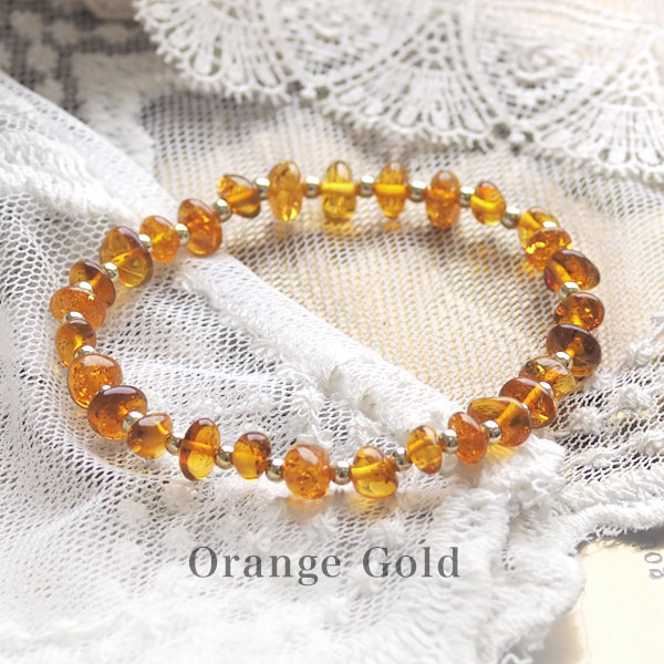 【天然琥珀】こはくブレスレット アクセサリー　ギフト　贈り物に　【サイズオーダーできます。】【...
