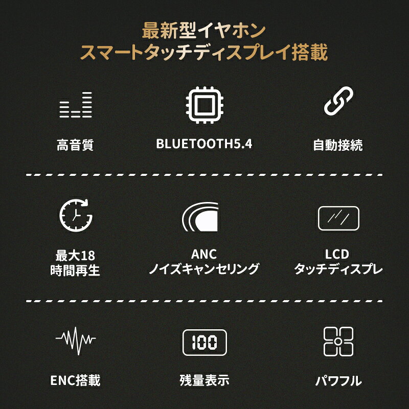 ワイヤレスイヤホン イヤーカフ イヤホン ブルートゥースイヤホン bluetooth 5.4 残量表示 iPhone/Android対応 自動ペアリング 18H連続再生 Type‐C充電 オープンイヤー 耳かけイヤホン