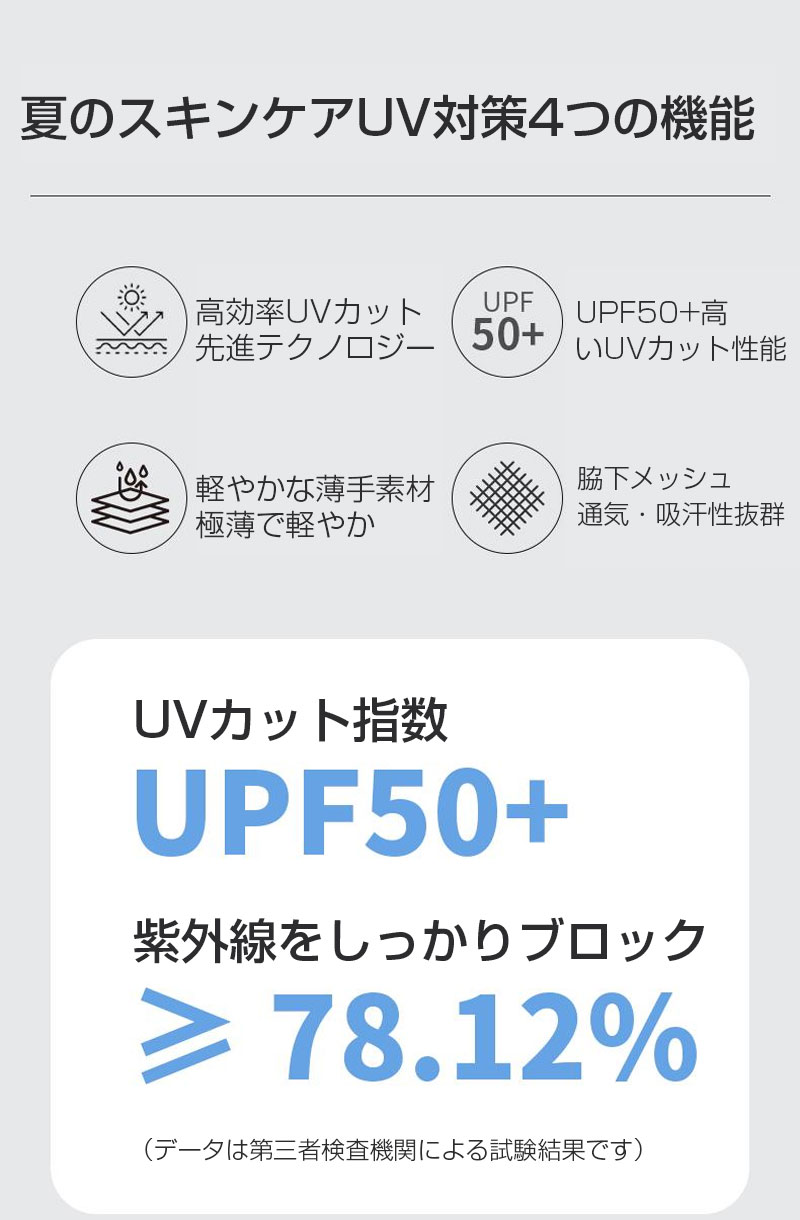 UPF50+ UVカットパーカー 強力紫外線対策 薄手 長袖 日焼け防止アウター 軽量 アウトドア用UVカットウェア 接触冷感素材 男女兼用 着た瞬間ひんやり 涼感 クールタッチ 水陸両用 大きいサイズ XS-3XL 体型カバー 海プール?キャンプ対応 akurirudekodeko-10006118 アクリルデコデコ楽天市場店 サンプル画像3