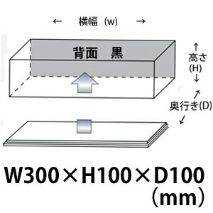 アクリルケース W300mm H100mm D100mm【台座あり】背面黒色 スマートタイプ コレクションケース フィギュアケース ディスプレイケース 国産 アクリル板 (透明 アクリル ケース ボックス フィギュア 人形ケース)