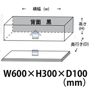 アクリルケース W600mm H300mm D100mm【台座あり】背面黒色 スマートタイプ 送料無料 コレクションケース フィギュアケース ディスプレイケース 国産 アクリル板 (透明 アクリル ケース ボックス フィギュア 人形ケース)