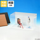 アクリルケース W420 H320 D220 【選べる木調台座】背面白色 コレクションケース フィギュアケース ディスプレイケース 国産 アクリル板 (透明 アクリル ケース ボックス フィギュア 人形ケース)