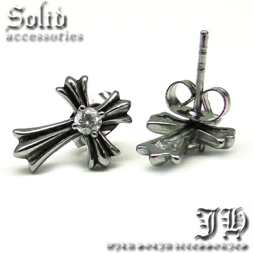 新型 ステンレス ピアス 1個売り フレアクロス煌きGlass スタッドピアス シルバーTIPEピアス 十字架 クリア ファッション プレゼント ギフト メンズ おしゃれ アクセONE 新作 服 冬 春 春物 春服