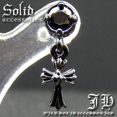 cp152 新型 1個売り 大粒 クロス型 ブラック スタッドピアス プラチナRG加工sv仕様 お兄系 十字架 カップル お揃い ピアス ジュエリー メンズ ピ...