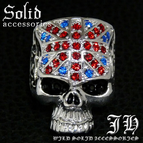 R246 送料無料 ユニオンフラッグ高級プラチナシルバーRG加工リング 指輪HIPHOP&ホスト系 スカル 髑髏 13号 17号 21号 おしゃれ ジュエリー ...