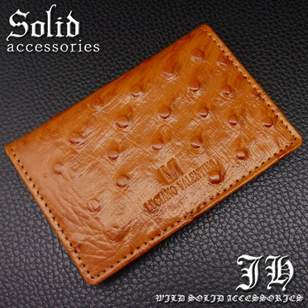 本革 本物ブランド名刺入れ ルチアーノ・バレンチノ メンズ レディース キャメル 薄茶 本皮 オーストリッチ調小物 ブランド雑貨 プレゼント ギフト sai127 ファッション アクセONE 女性用 男性用 おしゃれ あす楽 新作 服 夏 秋 秋服 秋物