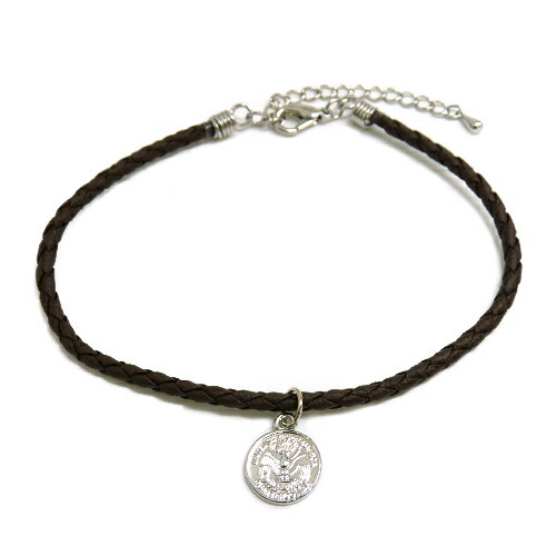 アンクレット アメリカコイン アンティーク ブラウン シルバー メンズ レディース ペア ブレス ank20 ファッション 女性用 男性用 プレゼント ギフト ...