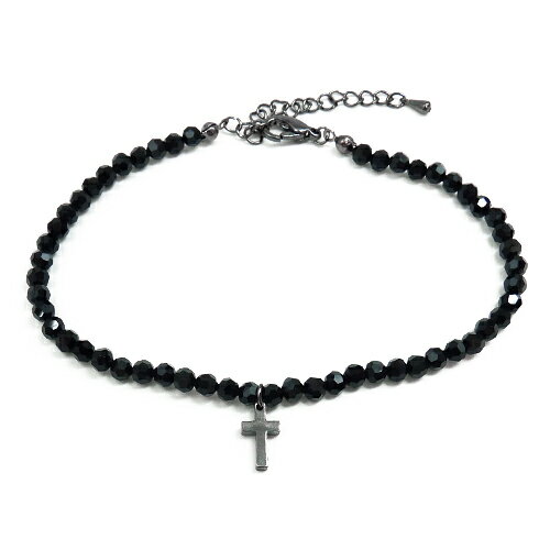 アンクレット クロス 十字架 ロザリオ スピネル シルバー メンズ レディース ペア ブレス ank25 ファッション 女性用 男性用 プレゼント ギフト アン...