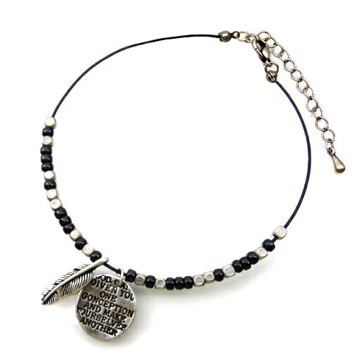 アンクレット メンズ ペア ミサンガ エスニック アクセサリー ブラック シルバーcr フェザー コイン ネイティブ ank35 レディース アクセ おしゃれ ...