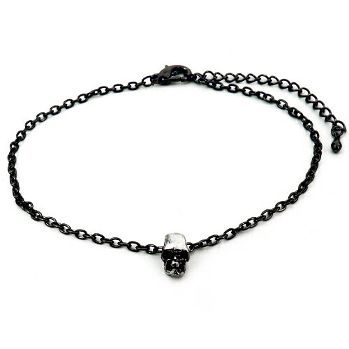 アンクレット 骸骨 ドクロ スカル ブラックcolor メンズ レディース ペア ブレス ank7 ファッション プレゼント ギフト アンクレット おしゃれ ア...
