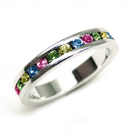 kor295 3号 5号 7号 10号 12号 15号 輝くカラフルCZダイヤ キュービック・ジルコニア かわいいピンキーリング 高級プラチナRG加工 パーティ...