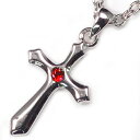 最強アクセ誕生 入クロスネックレス プラチナsvRG加工 赤 レッド n579 ジュエリー メンズ ネックレス ペンダント シルバー アクセサリー プレゼント ...