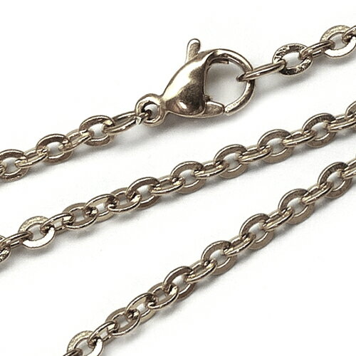 ステンレス 80cm 幅2.4mm チェーン 小豆 あずき シルバーcr ネックレス メンズ シンプル レディース ペア ステンレスチェーン b系 ロングネック...
