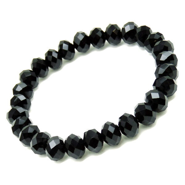 ten43 訳あり 超大玉ブラック 多面カット 最速装着ブレスレット 在庫限り 黒ジュエリー メンズアクセサリー メンズ ブレスレット アクセサリー ブレス プ...