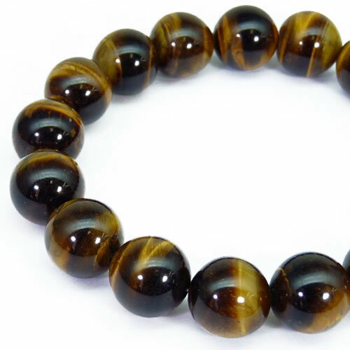 pwb55 M L 超大玉12mm選べる2サイズ タイガーアイ パワーストーン 天然石ブレスレット ペアでも 茶 メンズアクセサリー メンズ ブレスレット アク...