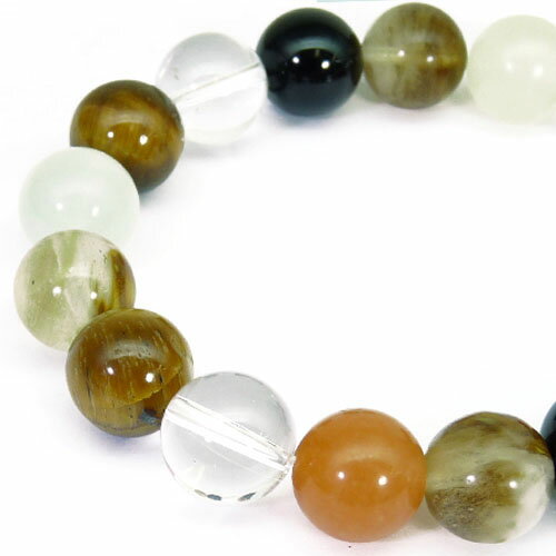pwb62 M L 超大玉12mm選べる2サイズ MIXクォーツ パワーストーン 天然石ブレスレット ペアでも メンズアクセサリー メンズ ブレスレット アクセ...