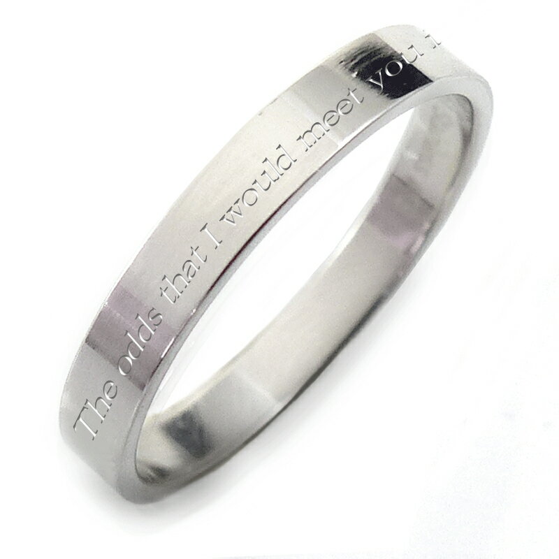 SR-H 細 選べる11種類 恋おまじないメッセージ刻印リング セミオーダーメイド彫刻 ステンレス指輪 リング アクセサリー ギフト お揃い カップル ペアリン...