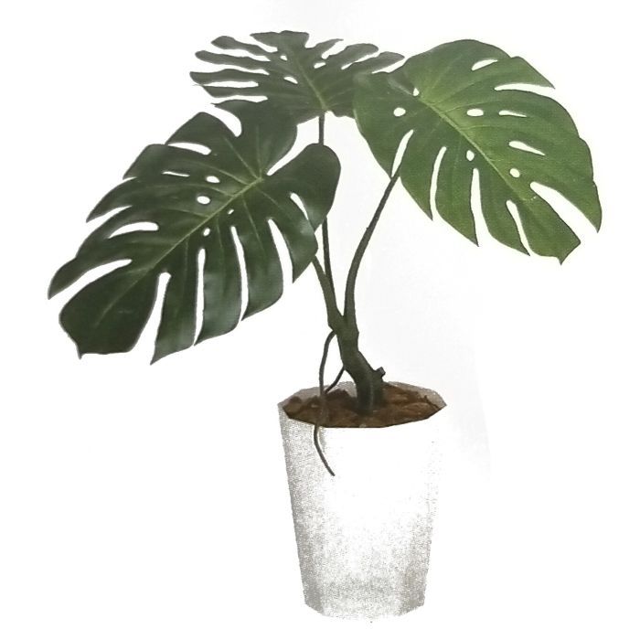 【造花 人工観葉植物】モンステラバイン バーク付き / 高：70cm × 横：60cm / 造花・インテリア・ディ..