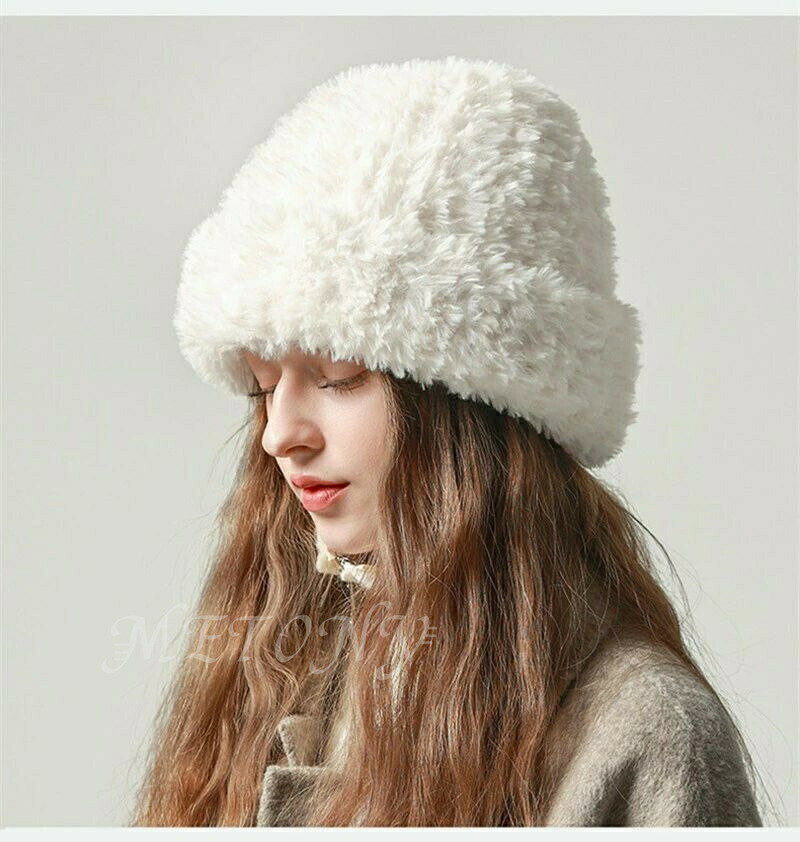 Akyron Styleのレディース冬帽子ニット帽子毛糸帽子ビーニーかわいい防寒女性小顔ファーローキャップバケットハット暖かい厚手おしゃれ秋冬お出かけふわふわ高校生20代30代40代ベージュブラックコーヒーブラウンブルー｜アングル2