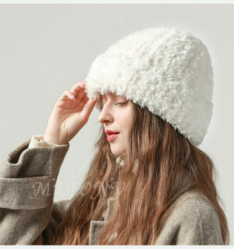 Akyron Styleのレディース冬帽子ニット帽子毛糸帽子ビーニーかわいい防寒女性小顔ファーローキャップバケットハット暖かい厚手おしゃれ秋冬お出かけふわふわ高校生20代30代40代ベージュブラックコーヒーブラウンブルー｜アングル3