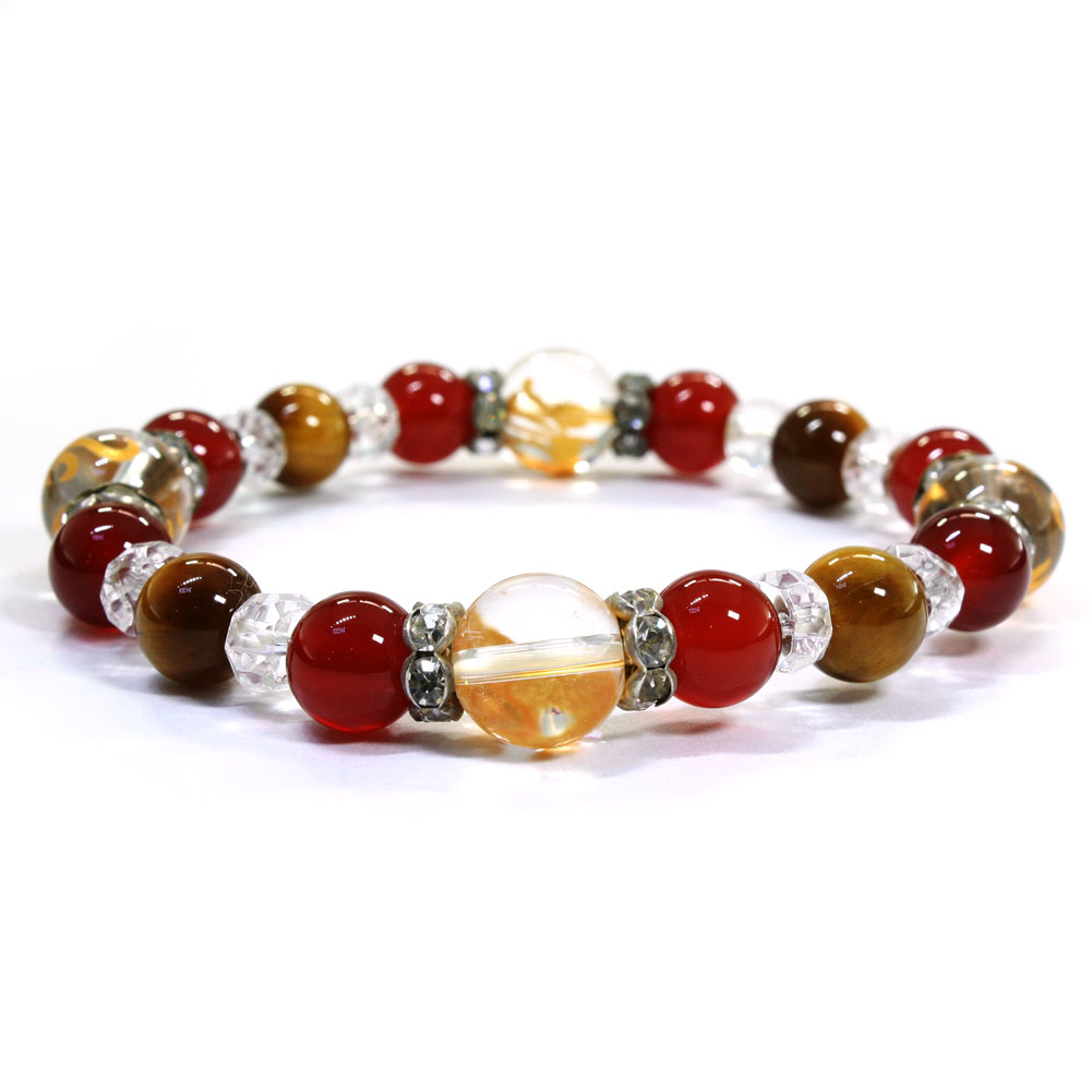 Bracelets - 送料無料プレゼント最適敬老の日4月7月10月誕生石四神獣青龍白虎朱雀玄武金色彫刻水晶レッドアゲート水晶クリスタルタイガーアイブレスレット