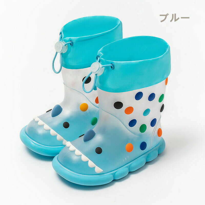 サメ雨靴レインシューズブーツ透明防水靴雨携帯レディース台風対策雨具雨の日レイ...
