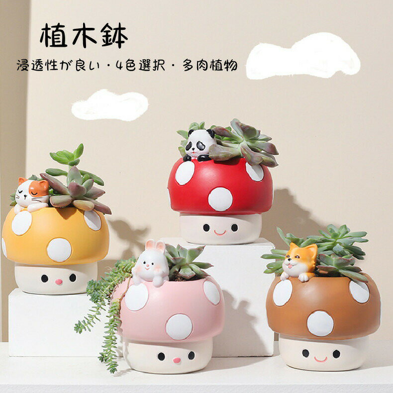 商品詳細この可愛いきのこ型の多肉植物鉢は、インテリアにぴったりのアイテムです。4色から選べるので、お部屋の雰囲気に合わせて楽しめます。樹脂製で軽く、卓上に置いても安心。多肉植物や苔を植えて、ミニチュアの箱庭を作るのもおすすめです。母の日のプレゼントにも最適で、贈る人の心をほっこりと温めます。おしゃれでユニークなデザインが、日常にちょっとした癒しをプラスしますよ！装飾としても活躍する植木鉢で、新鮮な緑をお家にプラス。日当たりの良い場所に、まとめて、または、個別に飾ることができます。ハーブ、多肉植物、サボテン、屋内ハーブ栽培、人工観葉植物に最適です。毎日水遣りの必要がなく、だけで室内に緑の潤いを与えてくれます、大いに時間を節約します。植物の育成が好きなのに、お世話になる暇がない人々や園芸栽培の初心者へのおすすめです。通気性,浸透性が良い。植物にとっては、水分や栄養を吸収しやすい。植物の生存率を改善できる。商品内容:植木鉢のみ素材:合成樹脂生産国：中国注意書き：※商品写真は、できる限り現品を再現するように画像処理などの補正を行っておりますが、ご利用のモニターや環境により差異が生じます。予めご了承くださいませ。※上記の数値は、実測によるものです。多少の誤差はご容赦ください。※仕様は予告なく変更される場合があります。（ご使用に差し支えない程度）●至急ご利用頂く場合、大量ご購入場合は事前にメールか問い合わせフォームでご連絡お願いします。●何かご不明な点、ご要望などございましたら、お気軽に問い合わせください-------------------------------------------------インポート商品について海外の商品につきましては各国の縫製基準をクリアしておりますが、日本の基準に比べ作りが大まかな部分がございます。※縫製の糸の処理やボタンの縫い付けが甘い※生地や付属品のインク臭、色違いの糸による縫製※柄合わせができていない※製造、加工の際に生じる小さなシミやほつれ※大まかな作りによる若干の形のゆがみ※他繊維の混じりによる縫製、ベルトなどの穴の若干のゆがみ。このような場合での返品・交換はお受けできませんのであらかじめご了承くださいませ。上記のような点が気になる方は海外製品をおすすめすることができませんので、あらかじめインポート商品をご理解頂きました上でのご購入をお願い致します。