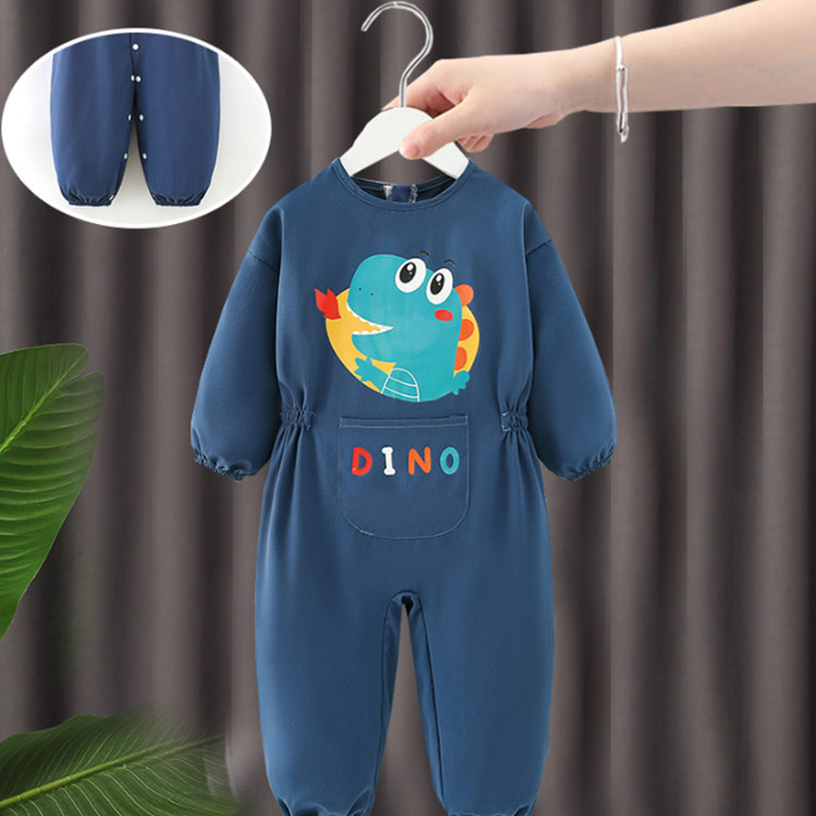 Akyron Styleのプレイウェア子供キッズ長袖お砂場着撥水防水スモックベビー男の子女の子ロンパース遊び着つなぎジャンプスーツファスナー付き汚れ防止水遊び公園小学生幼稚園保育園ギフトお出かけ90100110120送料無料｜アングル2
