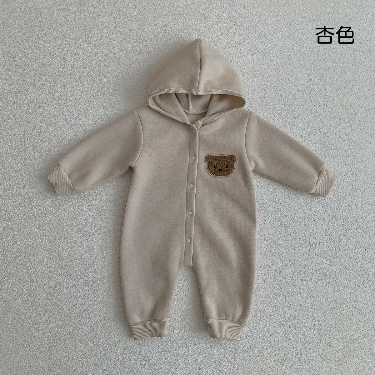 Akyron Styleのカバーオールもこもこ冬ロンパースベビーロンパースくま男の子女の子アウター長袖防寒新生児ツーウェイオール秋冬寝袋パジャマもこもこきぐるみ着ぐるみベビー服出産祝い結婚祝い百日祝い妊婦プレゼント｜アングル3