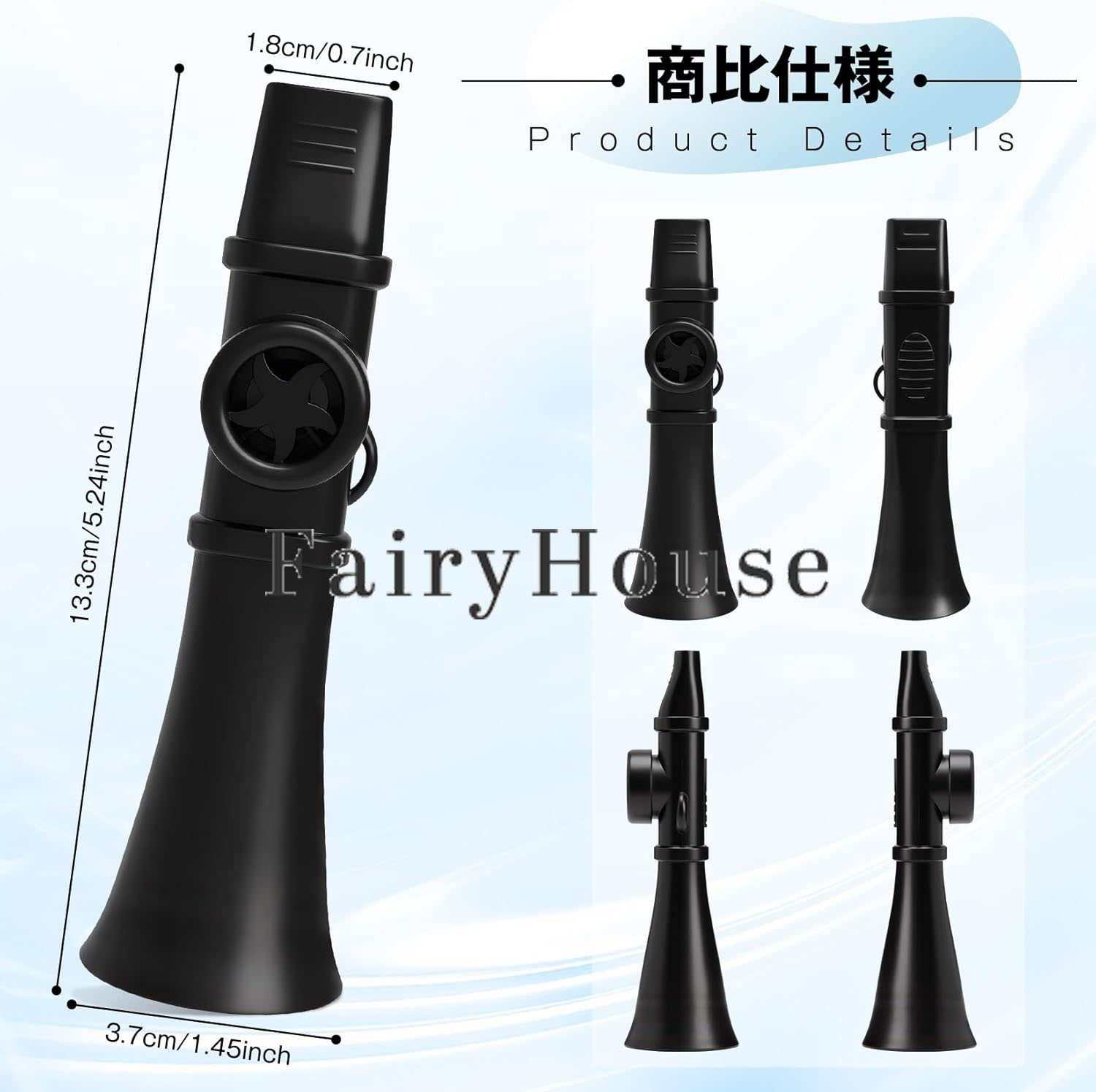 Akyron Styleの6カズー楽器ストラップ付吹くだけ楽しい軽量良い音簡単カズー楽器kazoo音楽玩具プレゼントかわいい初心者子ども大人パーティー文化祭イベントポータブルホイッスル楽器ギフト演奏練習おもちゃ簡単に吹けるコンパクト送料無料｜アングル2