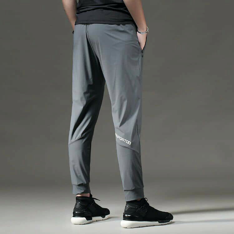 Akyron Styleのメンズロングパンツ春夏ズボンジョガーパンツ涼しい接触冷感ひんやりジムパンツメンズウエアスポーツウェアランニングウェアスポーツパンツランニングウエア長ズボン夏用アイスシルクパンツ｜アングル2