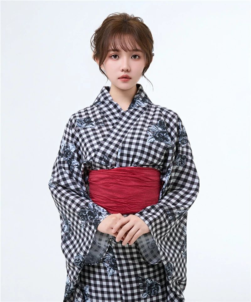 浴衣 セパレート レディース 花火大会 チェック柄 黒白 夏祭り 初心者向け 浴衣セット カジュアル浴衣 浴衣ドレス 夏着物 女性浴衣 ゆかた レディース エレガント 花火大会 成人式 撮影 観光 着付け簡単 おしゃれ 旅行 YUKATA フリーサイズ