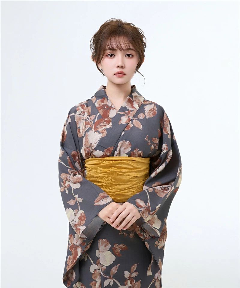 浴衣 レディース 大人 花火大会 夏祭り 初心者向け 花柄 グレー 浴衣セット カジュアル浴衣 浴衣ドレス 夏着物 女性浴衣 ゆかた レディース エレガント 花火大会 成人式 撮影 観光 着付け簡単 おしゃれ 旅行 YUKATA フリーサイズ