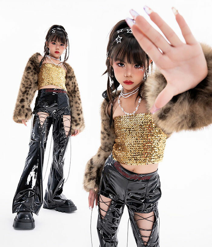 Rakuten - ダンス衣装 パンツ キッズ 子供 ダンス 服 発表会 ガールズ HIPHOP 女の子 ジュニア ダンスパンツ 派手 目立つ ジャズ キラキラ ロング 長ズボン ヒップホップ 光沢感 おしゃれ ダンス 服 発表会 HIPHOP ジュニア 大きいサイズ 150 160 170 ハロウィン コスプレ 仮装 衣装
