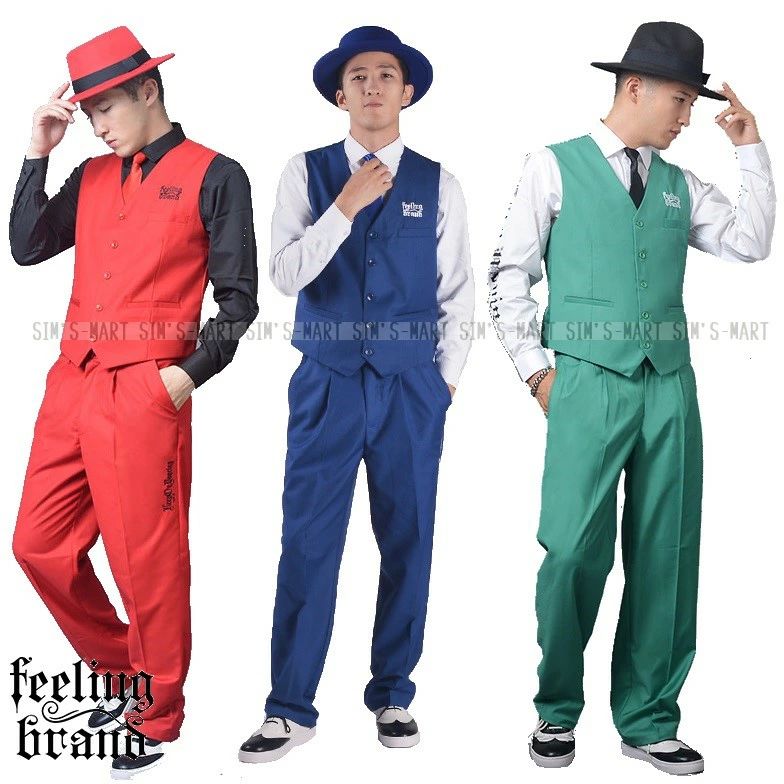Other - ロックダンス衣装 レディース メンズ 大人 ベスト スラックス スーツ ヒップホップ K-POP 韓国 赤 青 緑 グレー 黒 白 即日発送 即納