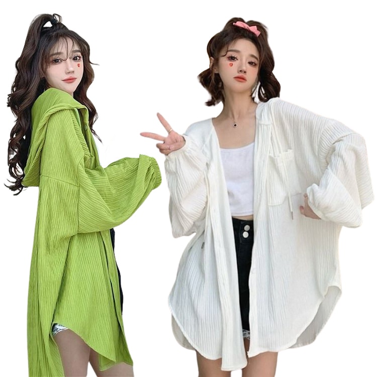 Rash Guards - 学生 uvカット ラッシュガード 韓国風 パーカー 薄手 水着体型カバー アウター 日焼け防止 ラッシュガード レディース 長袖 水着の上 露出控えめ