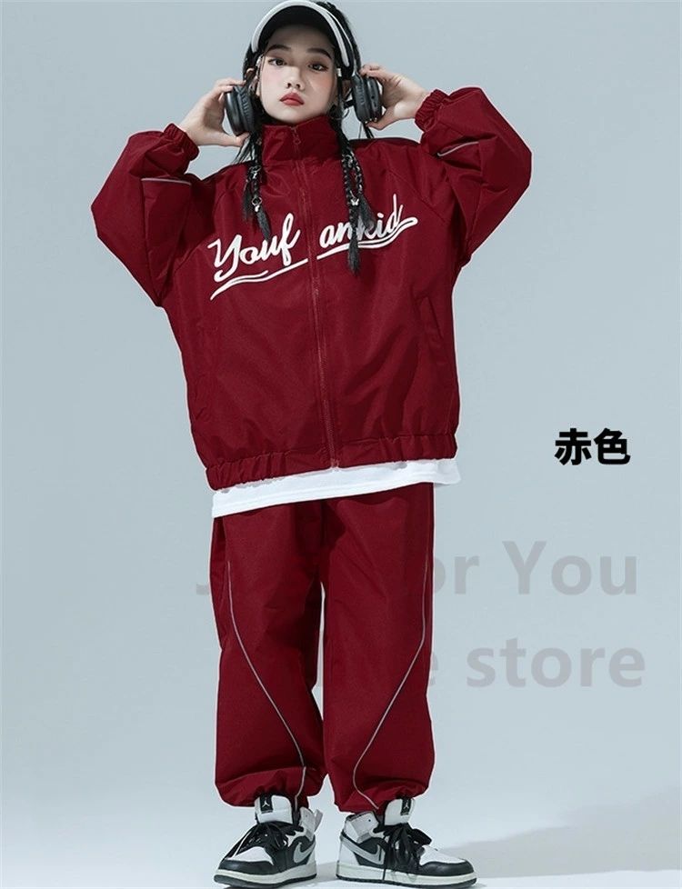 4色 ネイビー ブルー シャカシャカ ジャージ キッズダンス衣装 セットアップ くすみカラー HIPHOP衣装 ロック 上下セット ダンスウェア ロングパンツ ウィンドブレーカー ストリート系 発表会 応援団 演出服 無地 スポーツ風 運動会 かっこいい 個性 3