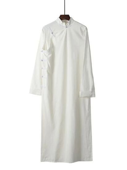チャイナ服 チャイナロング丈カーディガン　漢服　チャンパオ 長袍 メンズ 男性用 ...