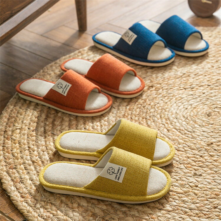 Rakuten - スリッパ ルームシューズ 綿 麻生地 可愛い 来客用 室内履き レディース メンズ スリッパ ペアスリッパ ペアルック お揃い オールシーズン 通気 軽量 疲れない 歩きやすい 庭 新生活 滑り止め