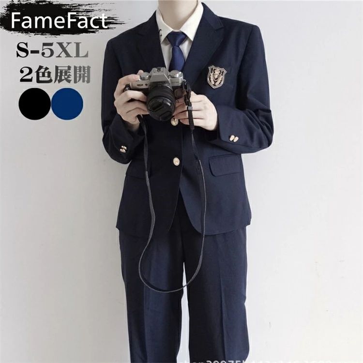 Rakuten - 紺ブレザー メンズ 卒業式 フォーマル スーツ 制服 スクール 春夏秋冬 オールシーズン ネイビー ブラック テーラード ジャケット 男子 高校生 中学生 小学生 大きいサイズ ゆとり 入学式 レギュラーフィット ゴルフ 旅行